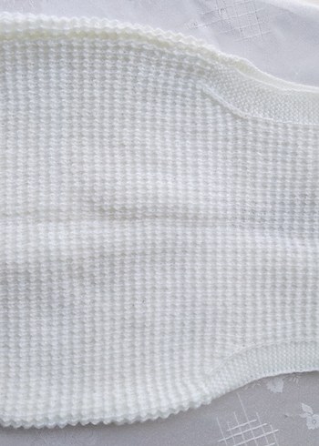 El Örgüsü Çocuk Beyaz Örgü Süveter - Görsel 5