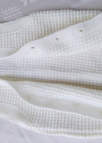 El Örgüsü Çocuk Beyaz Örgü Süveter - Görsel 3