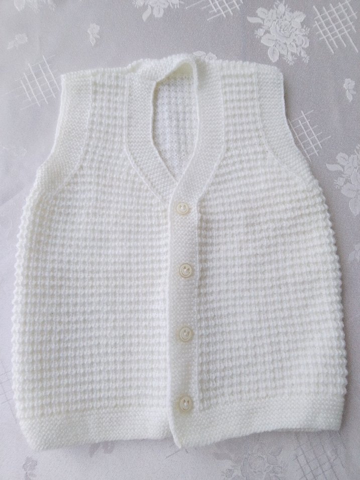El Örgüsü Çocuk Beyaz Örgü Süveter - Görsel 2