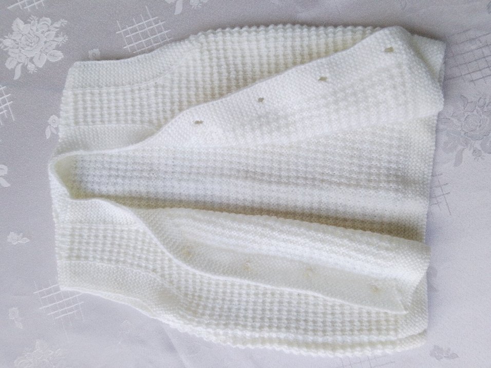 El Örgüsü Çocuk Beyaz Örgü Süveter - Görsel 3