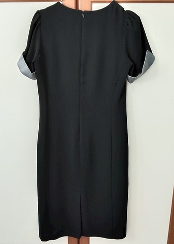 Kısa Kollu Midi Siyah Elbise - Görsel 6