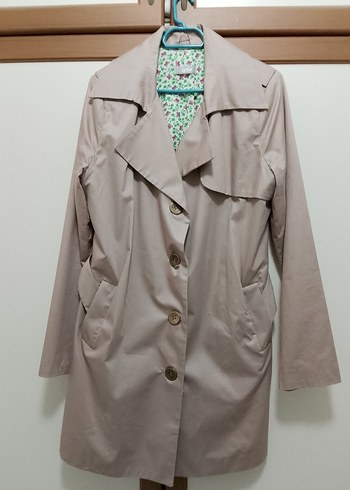 Bej Düğmeli Midi Kadın Trençkot - Görsel 2