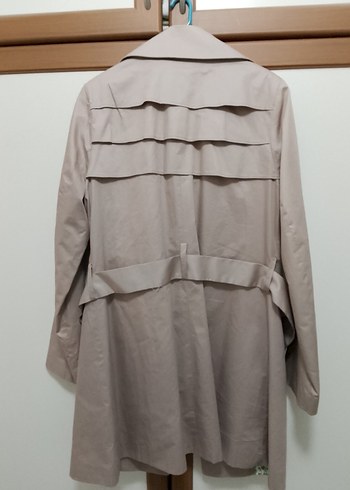 Bej Düğmeli Midi Kadın Trençkot - Görsel 3