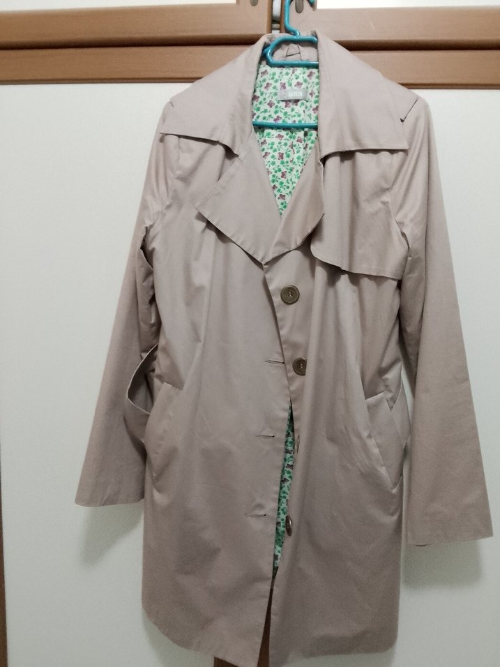 Bej Düğmeli Midi Kadın Trençkot - Görsel 5