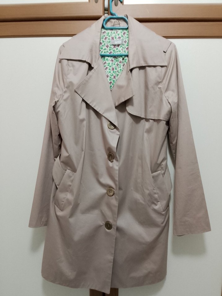 Bej Düğmeli Midi Kadın Trençkot - Görsel 2