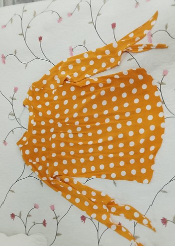 Sarı Puantiyeli Uzun Kollu Kadın Gömlek - Görsel 8