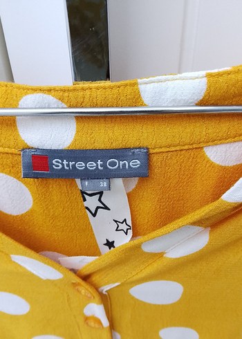 Sarı Puantiyeli Uzun Kollu Kadın Gömlek - Görsel 9