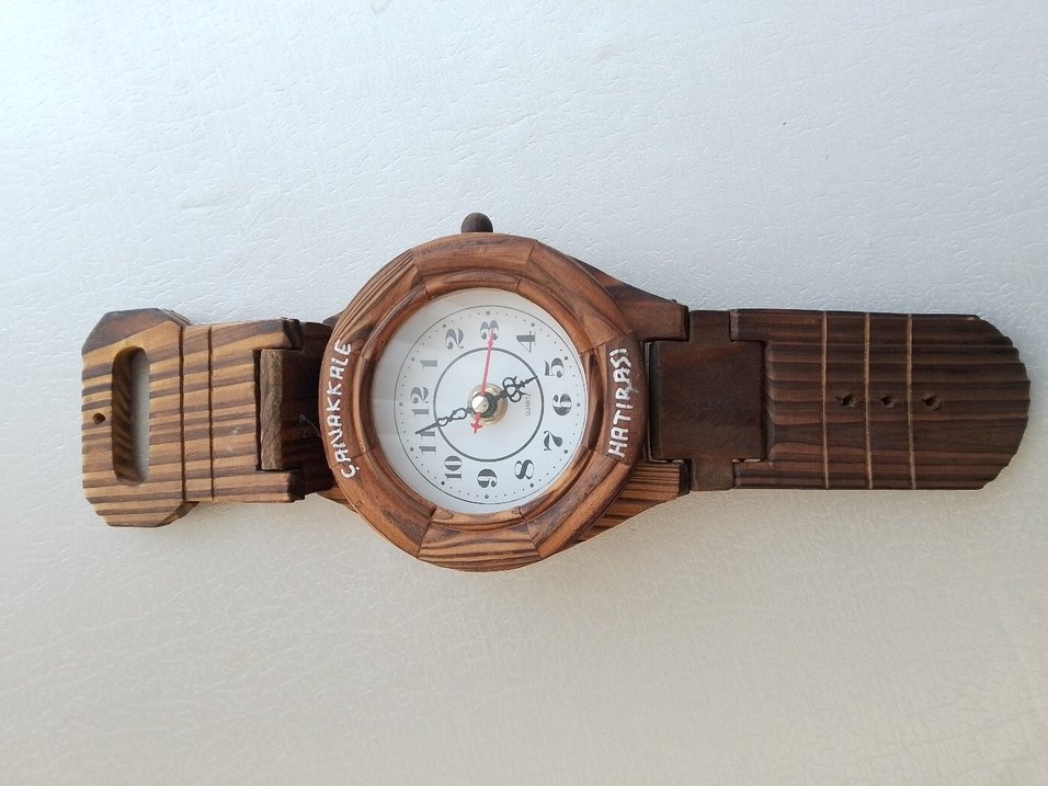 Bej Ahşap Duvar Saati - Görsel 5