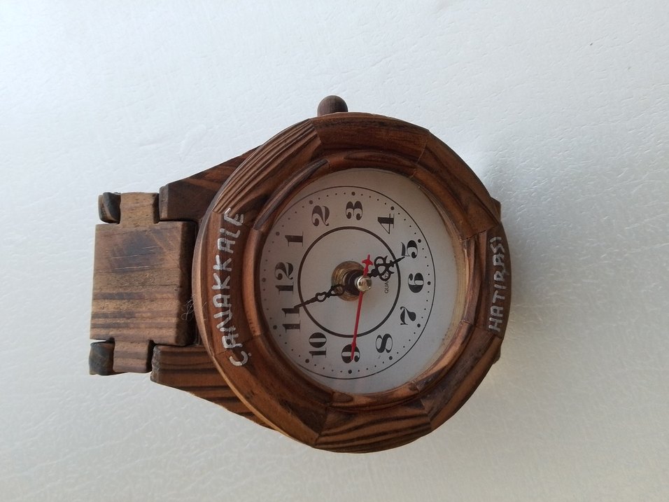 Bej Ahşap Duvar Saati - Görsel 4