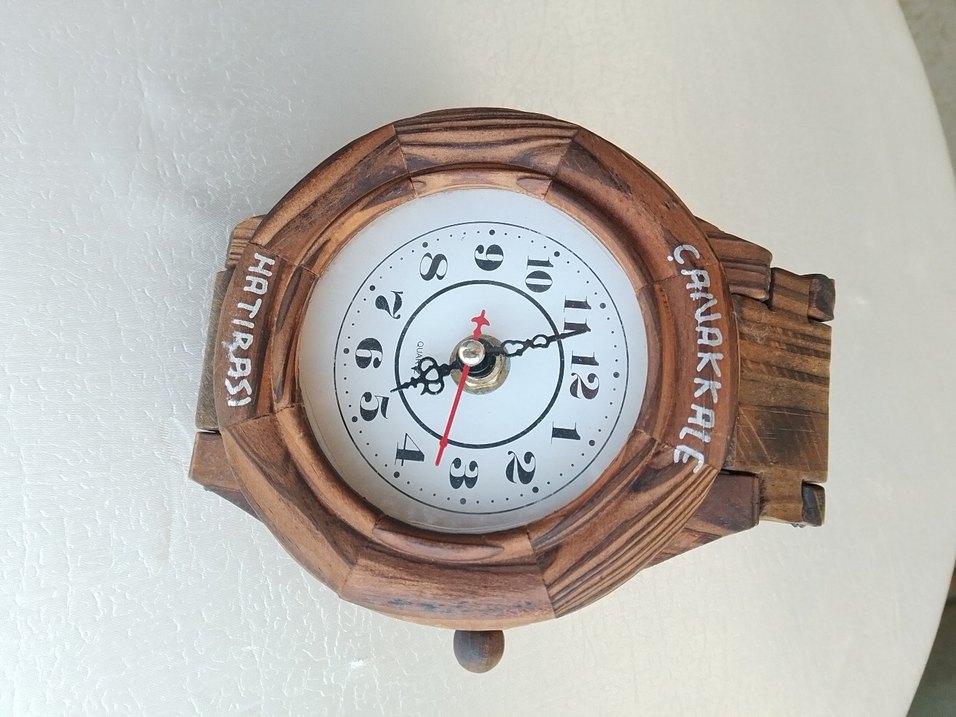 Bej Ahşap Duvar Saati - Görsel 2