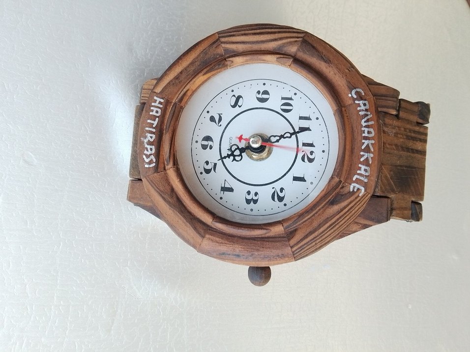 Bej Ahşap Duvar Saati - Görsel 3