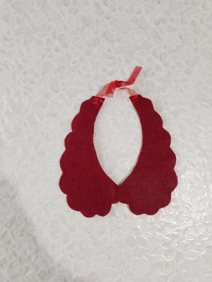 Bordo Nakışlı Elbise Yakası - Görsel 2