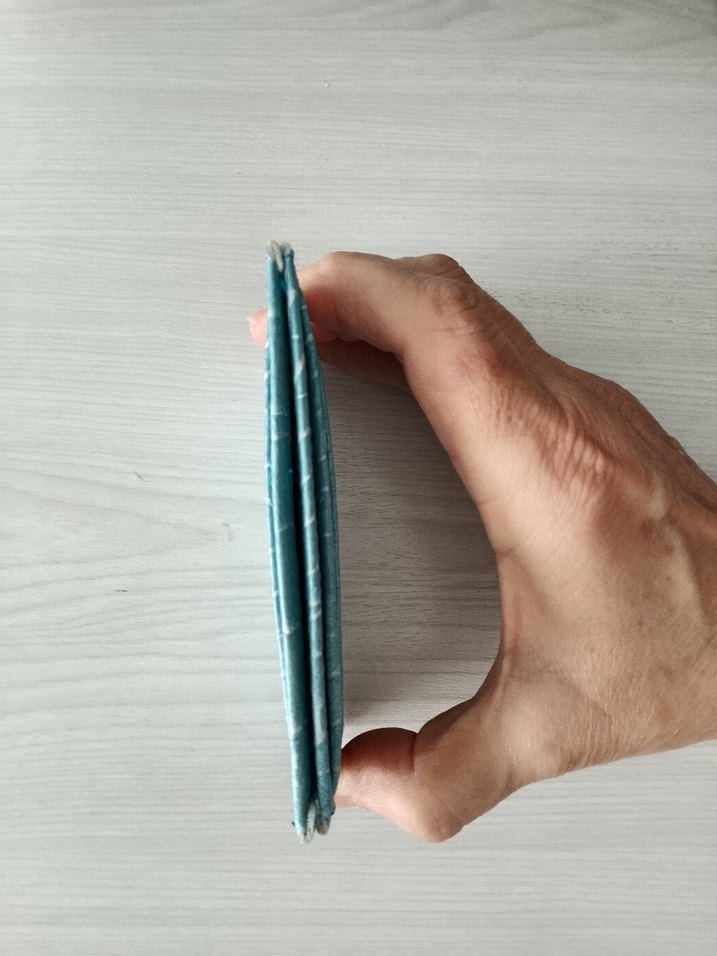 Turkuaz Parlak Yılan Desenli Deri Kadın Cüzdanı - Görsel 3