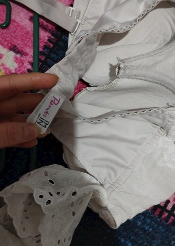 Dantel Detaylı Beyaz Mini Büstiyer - Görsel 4