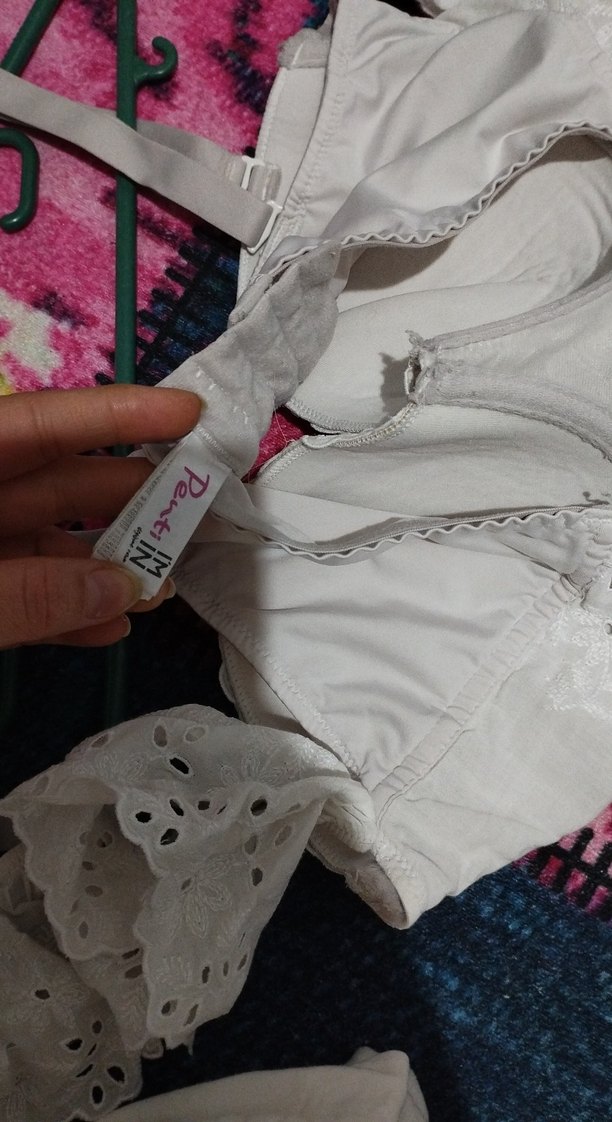 Dantel Detaylı Beyaz Mini Büstiyer - Görsel 4