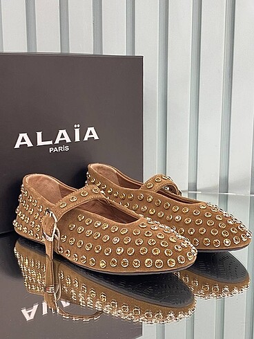 Alaia Strass Ballerinas Hakiki Deri