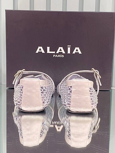 38 Beden gri Renk Alaia Stons Ballerinas Haiki Deri İthal Aksesuar