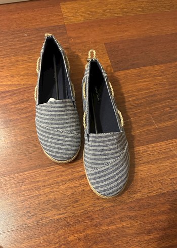 Kadın Mavi Gri Çizgili Espadril - Görsel 3