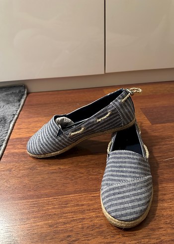 Kadın Mavi Gri Çizgili Espadril - Görsel 4