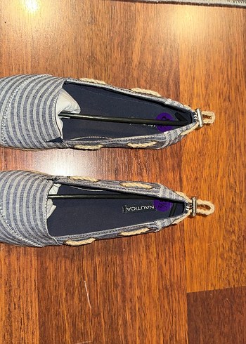 Kadın Mavi Gri Çizgili Espadril - Görsel 2