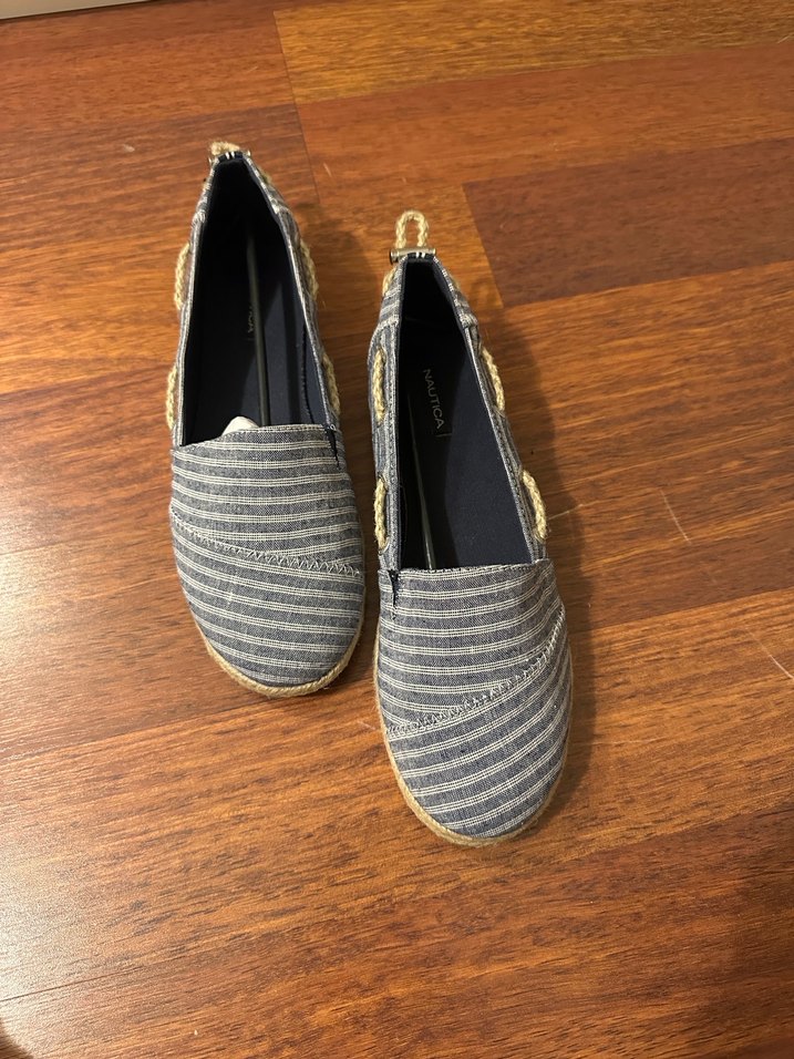 Kadın Mavi Gri Çizgili Espadril - Görsel 3