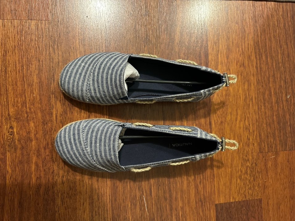 Kadın Mavi Gri Çizgili Espadril - Görsel 5