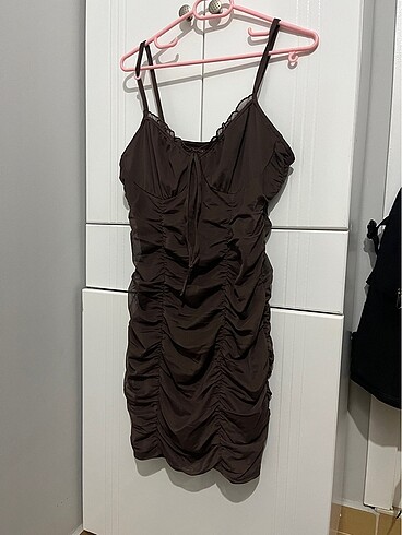 H&M kahverengi elbise