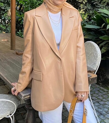 Deri oversize blazer ceket
