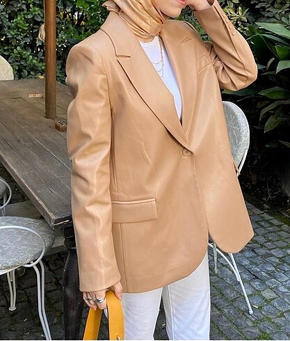 Diğer Deri oversize blazer ceket