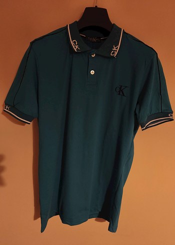 Calvin Klein Polo Yaka Petrol Mavisi Erkek T-shirti - Görsel 3