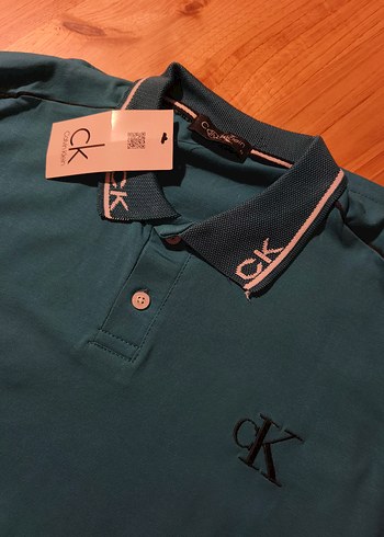Calvin Klein Polo Yaka Petrol Mavisi Erkek T-shirti - Görsel 4