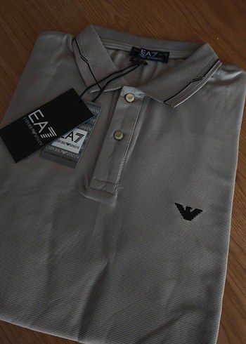 Empirio Armani Bej Kısa Kollu Polo Yaka Tişört - Görsel 3