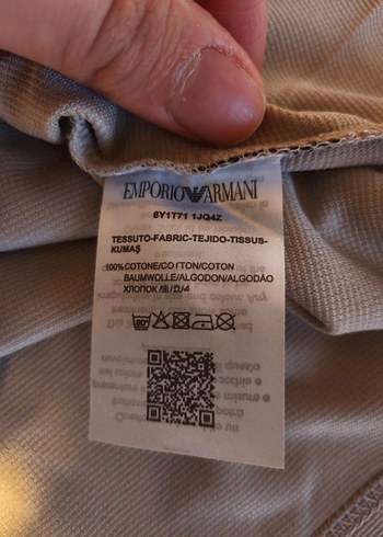 Empirio Armani Bej Kısa Kollu Polo Yaka Tişört - Görsel 7