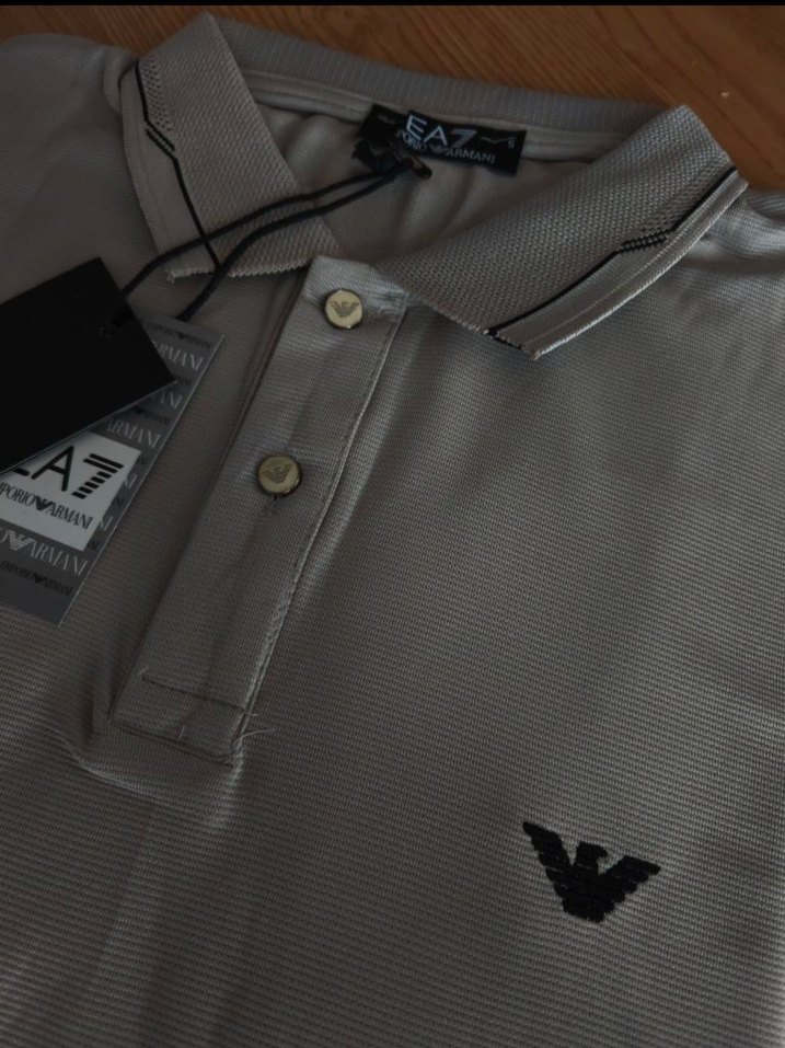 Empirio Armani Bej Kısa Kollu Polo Yaka Tişört - Görsel 4