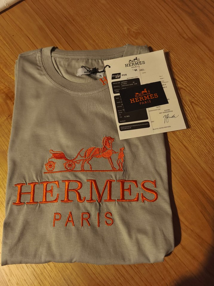 Hermes Gri Erkek T-shirti - Görsel 4