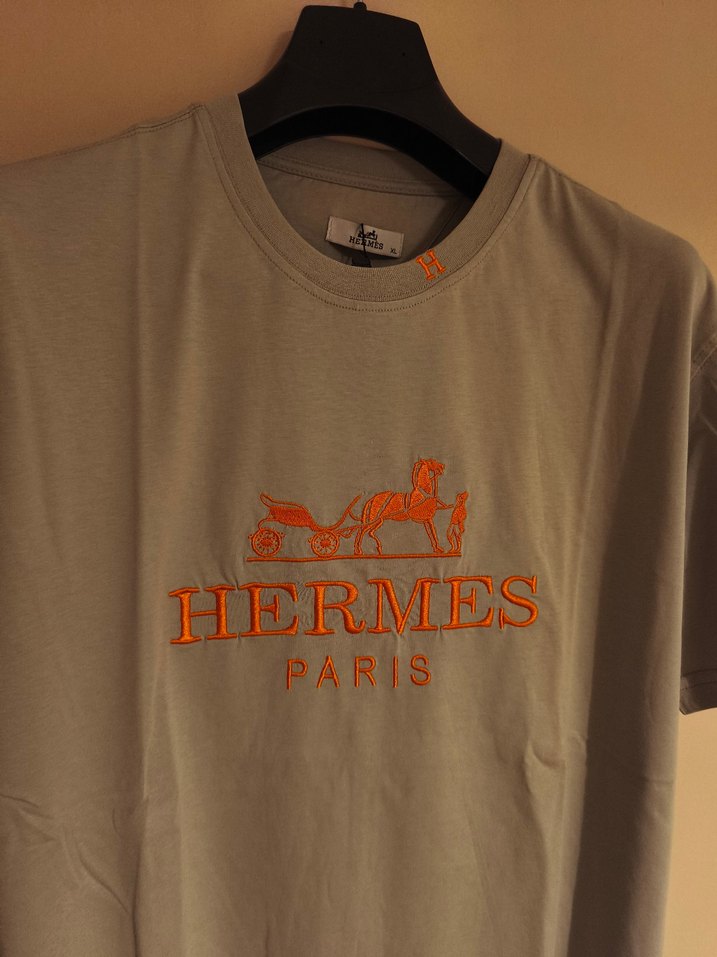 Hermes Gri Erkek T-shirti - Görsel 2