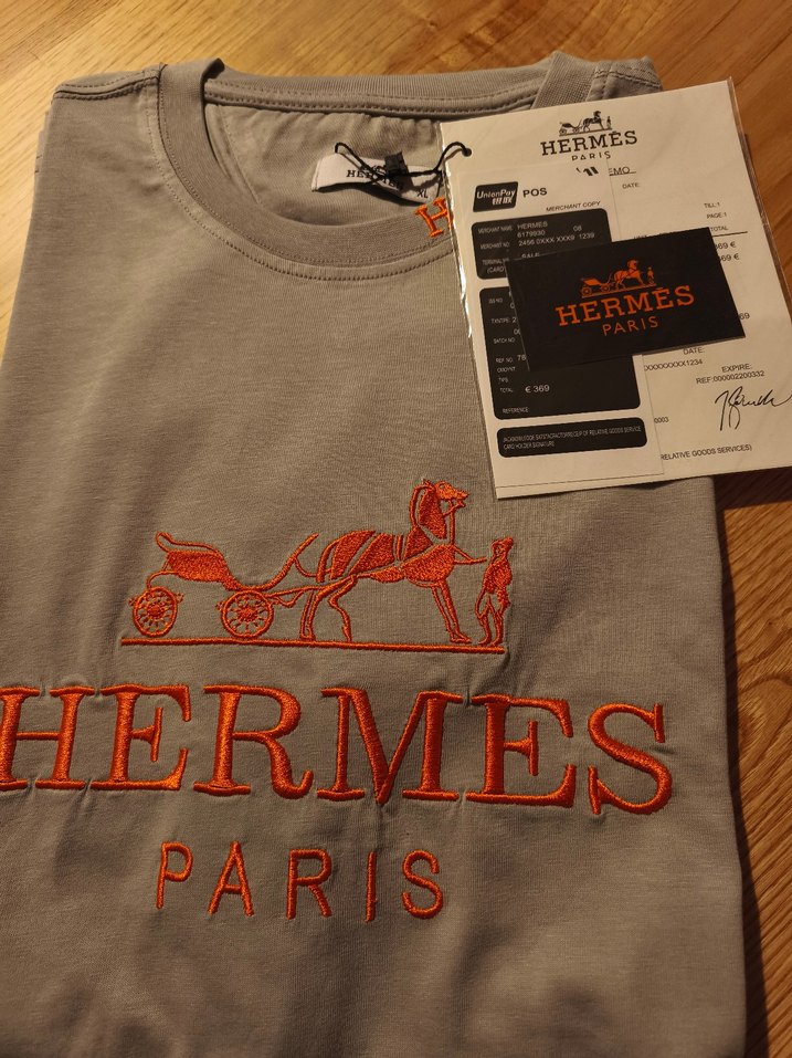 Hermes Gri Erkek T-shirti - Görsel 5
