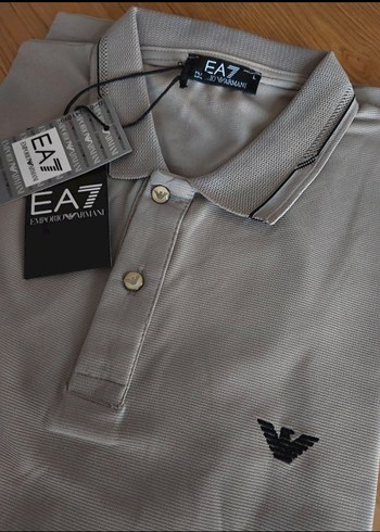 Empirio Armani Bej rengi Polo Yaka Erkek t-shirt - Görsel 3