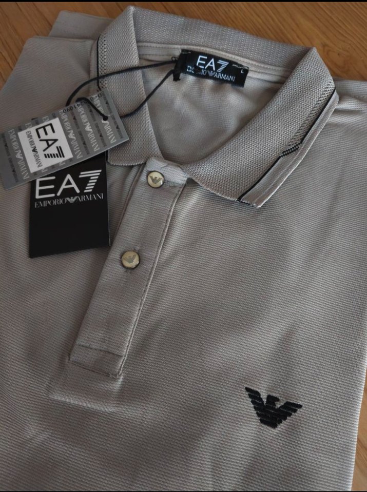 Empirio Armani Bej rengi Polo Yaka Erkek t-shirt - Görsel 3