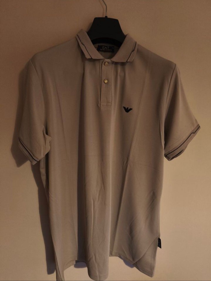 Empirio Armani Bej rengi Polo Yaka Erkek t-shirt - Görsel 2