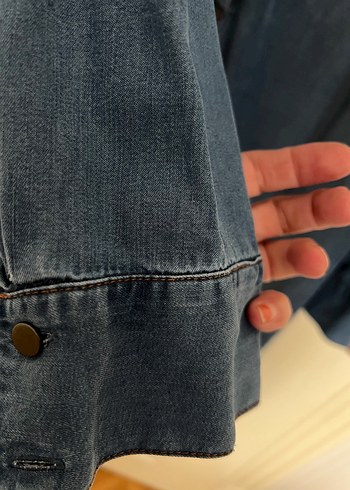 48 Beden mavi Renk Düğmeli Uzun Kollu Kot Tunik