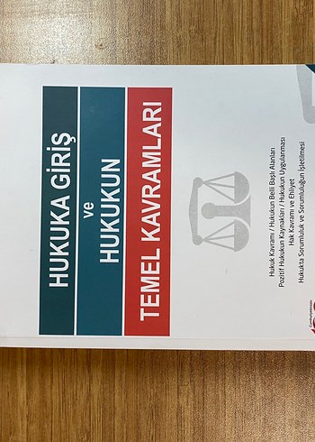 Hukuka Giriş ve Hukukun Temel Kavramları Kitabı