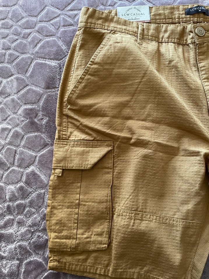 Kemerli Erkek Kahverengi Mini Şort - Görsel 2