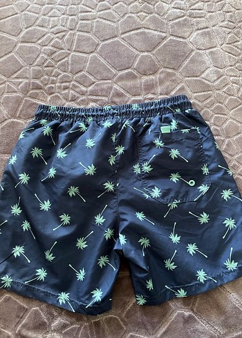 Erkek Mavi Mini Düğmeli Desenli Şort - Görsel 3