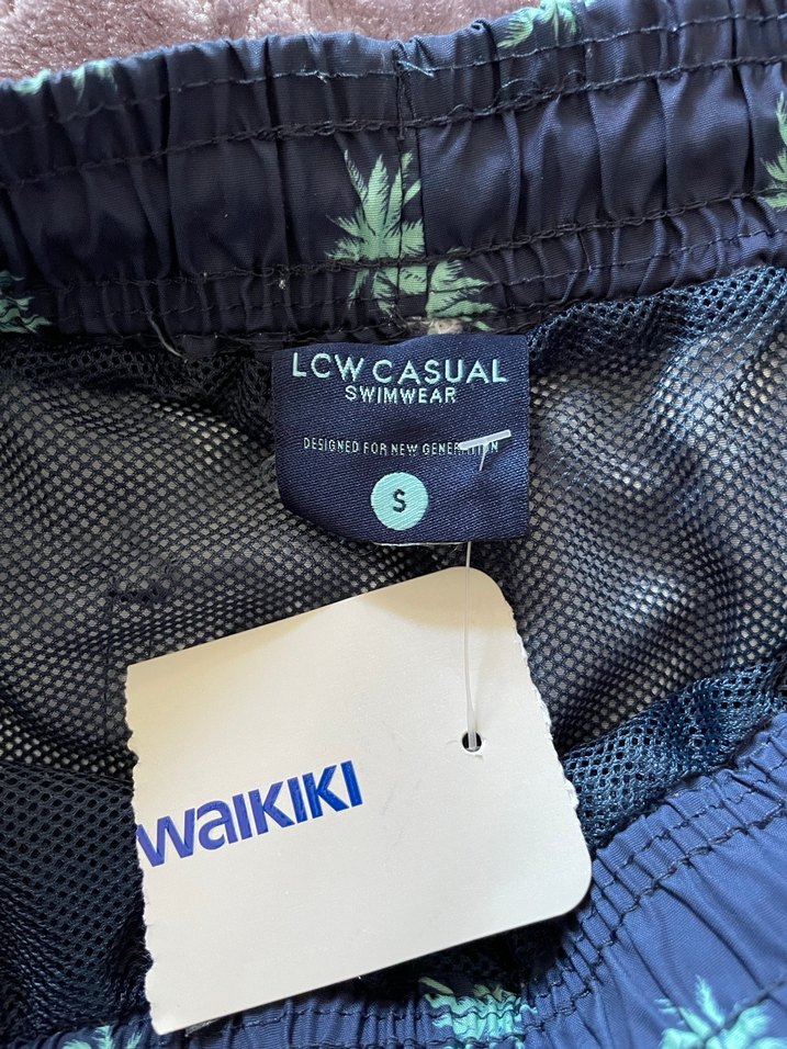 Erkek Mavi Mini Düğmeli Desenli Şort - Görsel 2