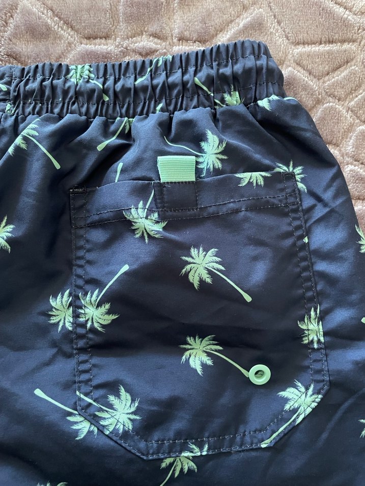 Erkek Mavi Mini Düğmeli Desenli Şort - Görsel 4