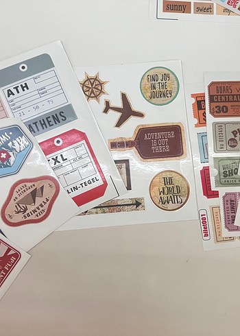 Seyahat ve Bilet Temalı Sticker