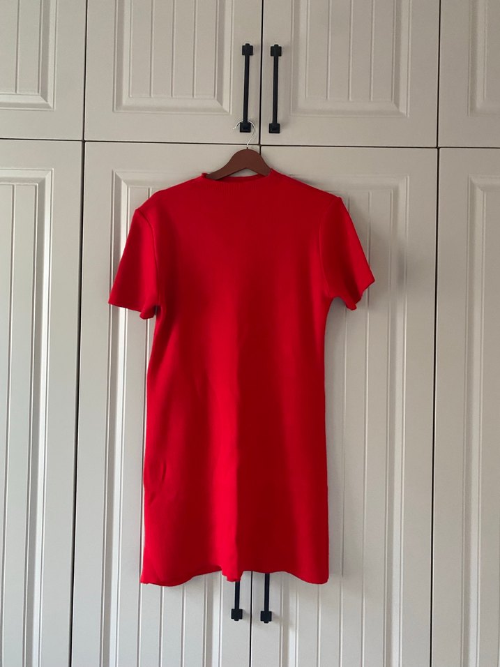 HM Kırmızı Midi Triko Elbise - Görsel 2