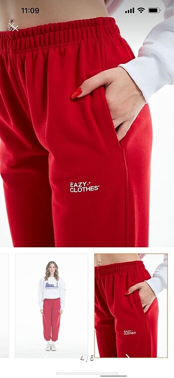 s Beden kırmızı Renk Eszy Clothes kırmızı eşofman altı