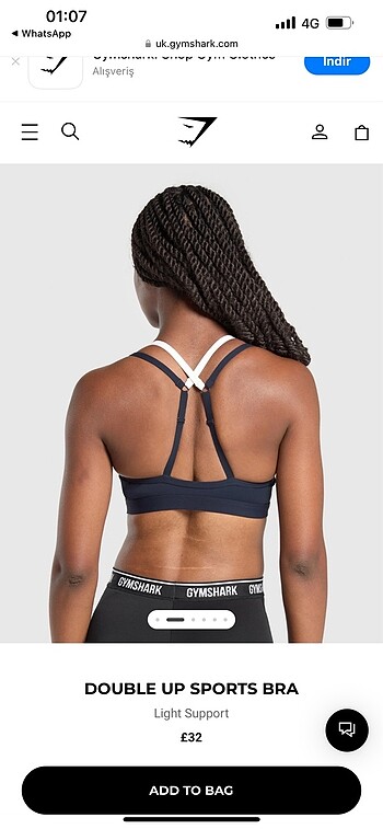 Urban Outfitters Gymshark double up bra lacivert